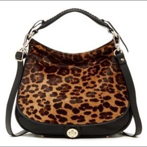 Abro Leopard Genuine Calf Hair Flap Bag